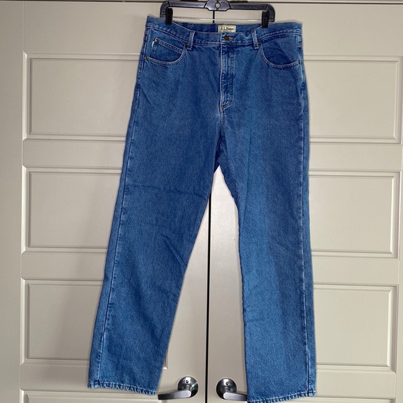 L.L. Bean Jeans Ll Bean Classic Fit Mens Denim With Plaid Lining
